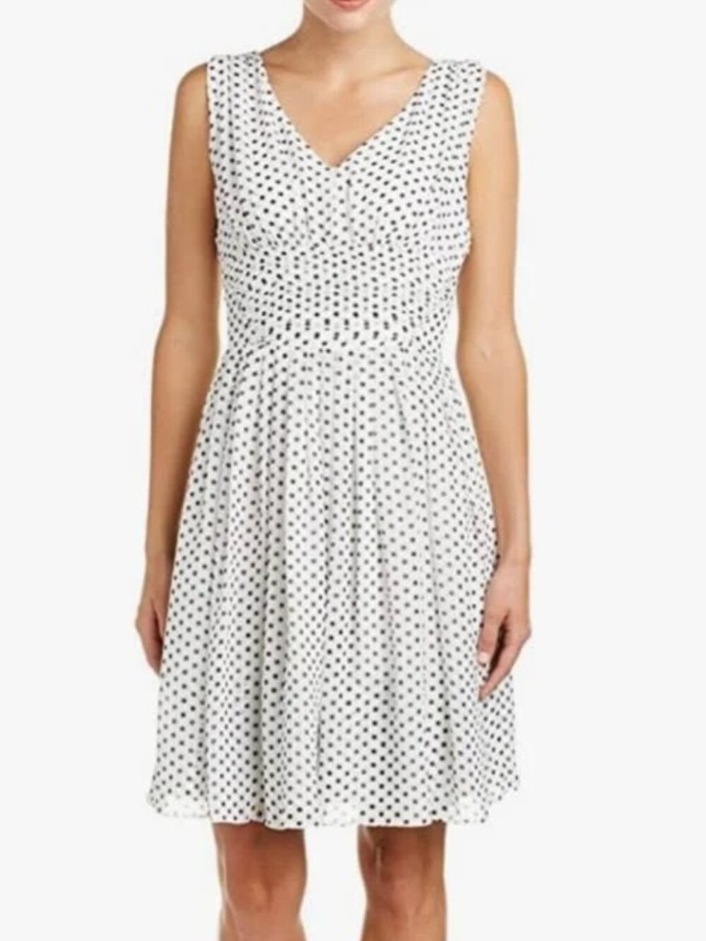 C137 Julia Jordan White Polka Dot Dress
